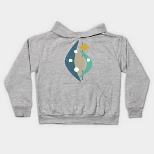 Blue Boomerangs Mid Century Modern Kids Hoodie